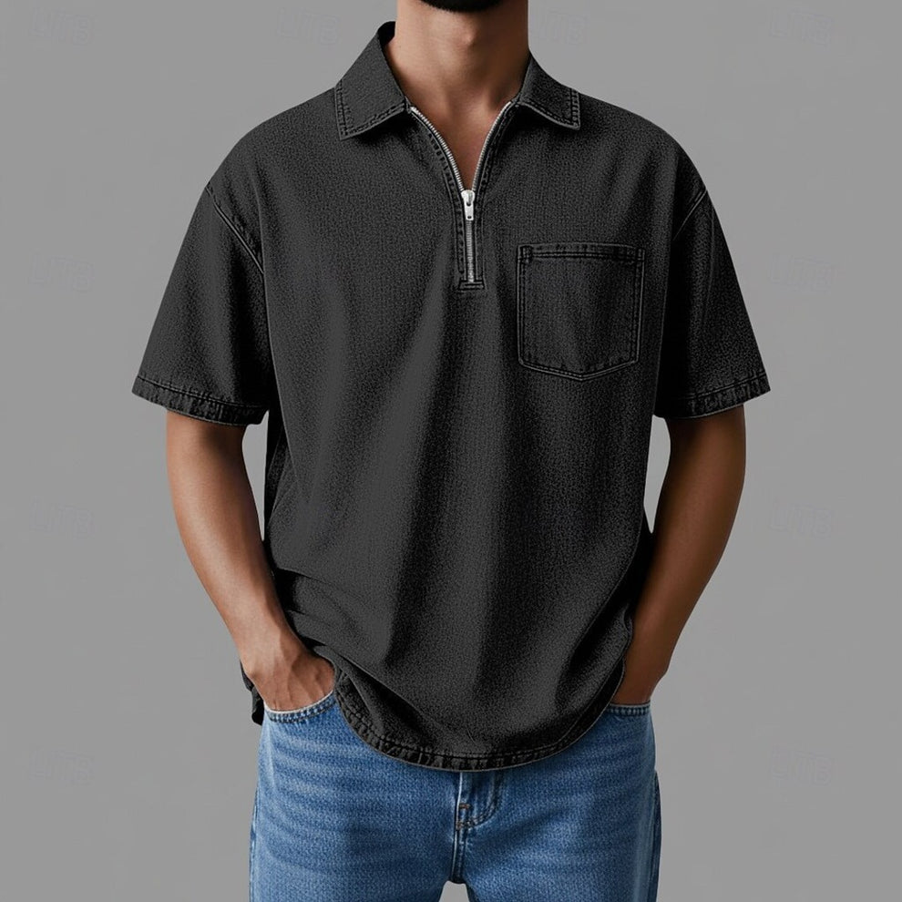 Alhan - Camisa Con Cremallera DenimCore