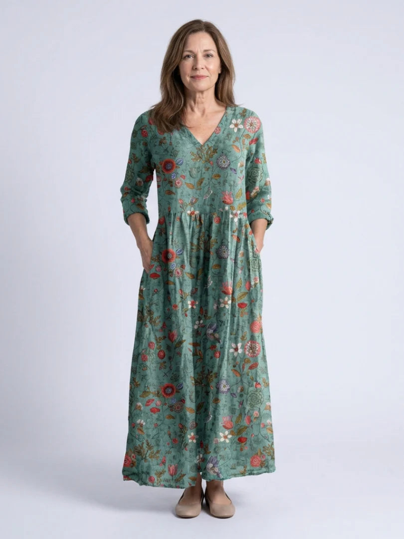 Meriana - Vestido Largo Floral De Alta Calidad