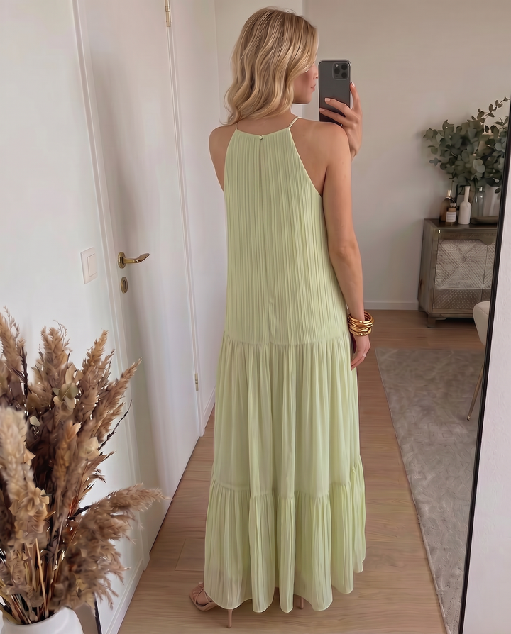 Frazier - Vestido Largo sin Mangas con Pliegues