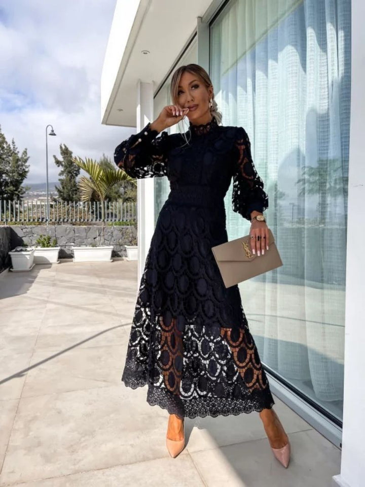 Larena - Vestido Midi De Encaje a La Moda
