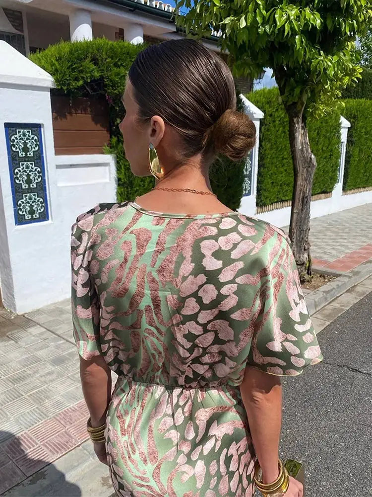 Ieva - Vestido Largo de Manga Corta