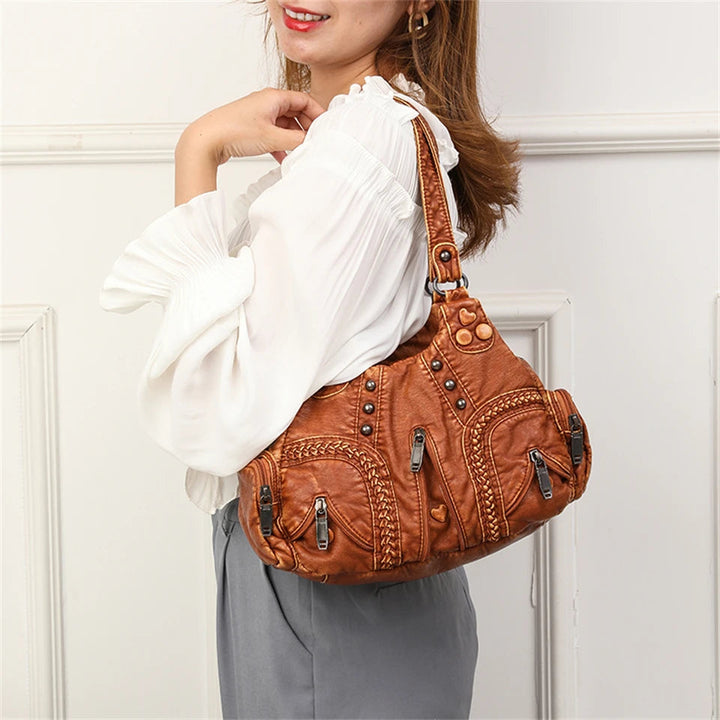 Alician - Bolso Boho con Múltiples Bolsillos con Cremallera