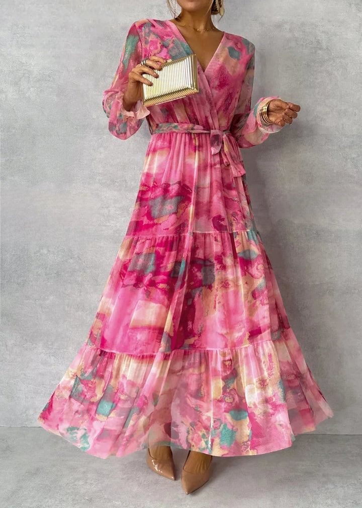 Jenina - Elegante Vestido Cruzado Con Estampado Floral