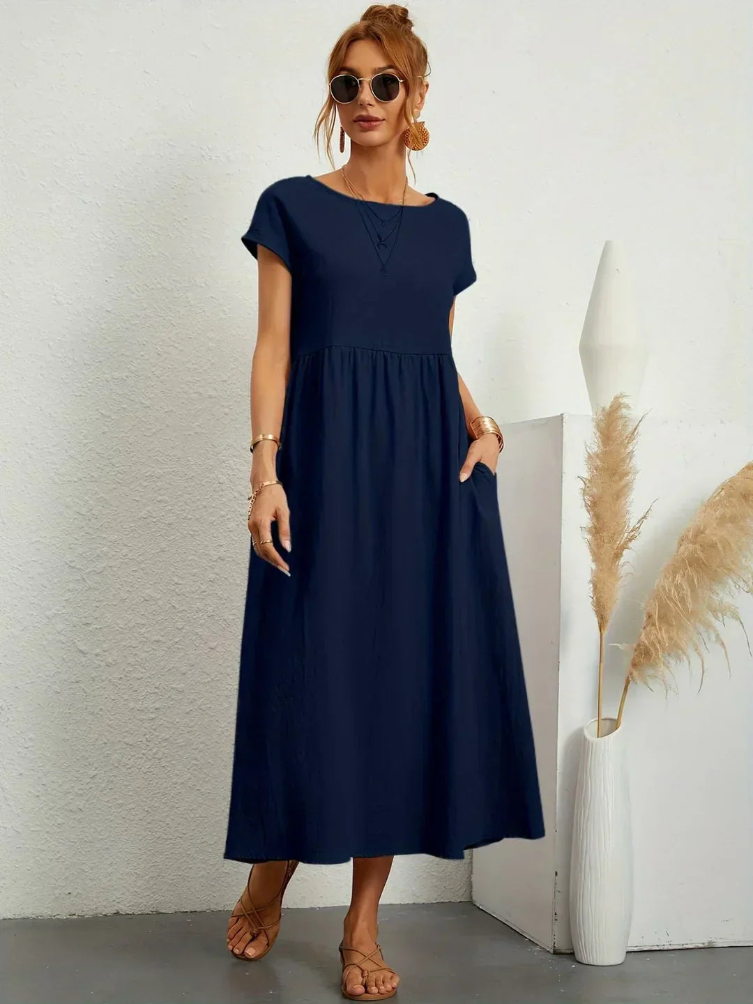 Neila - Vestido Largo Oversize Con Bolsillo