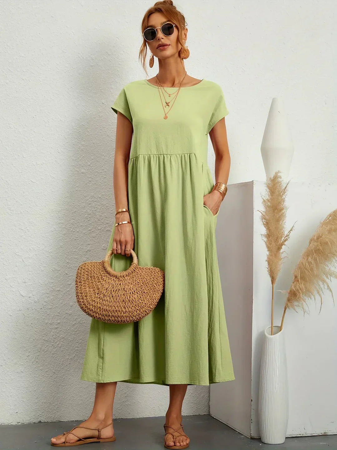Neila - Vestido Largo Oversize Con Bolsillo