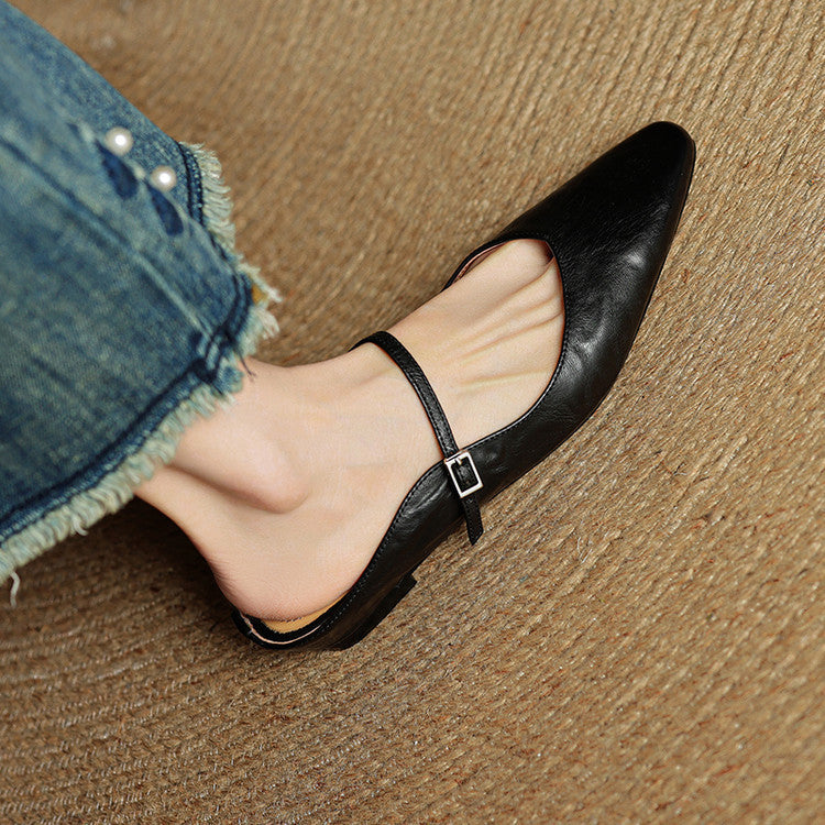 Senadhi - Zapatos Tipo Mules de Cuero Auténtico