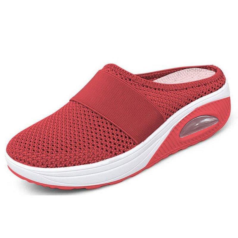 Schena - Zapatos Tipo Mule Con Plataforma y Malla Sin Cordones