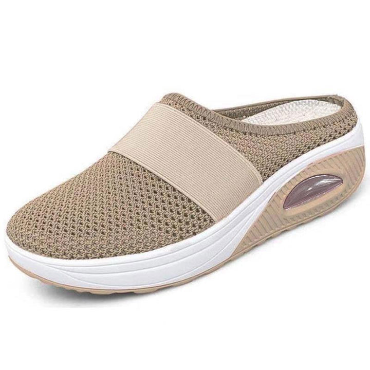 Schena - Zapatos Tipo Mule Con Plataforma y Malla Sin Cordones