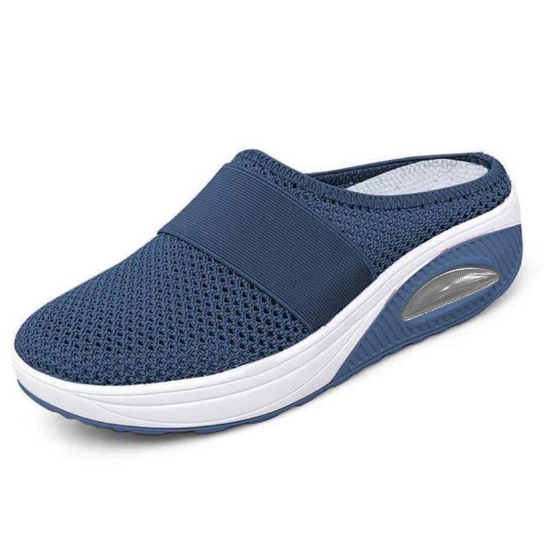 Schena - Zapatos Tipo Mule Con Plataforma y Malla Sin Cordones