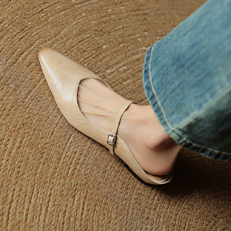 Senadhi - Zapatos Tipo Mules de Cuero Auténtico