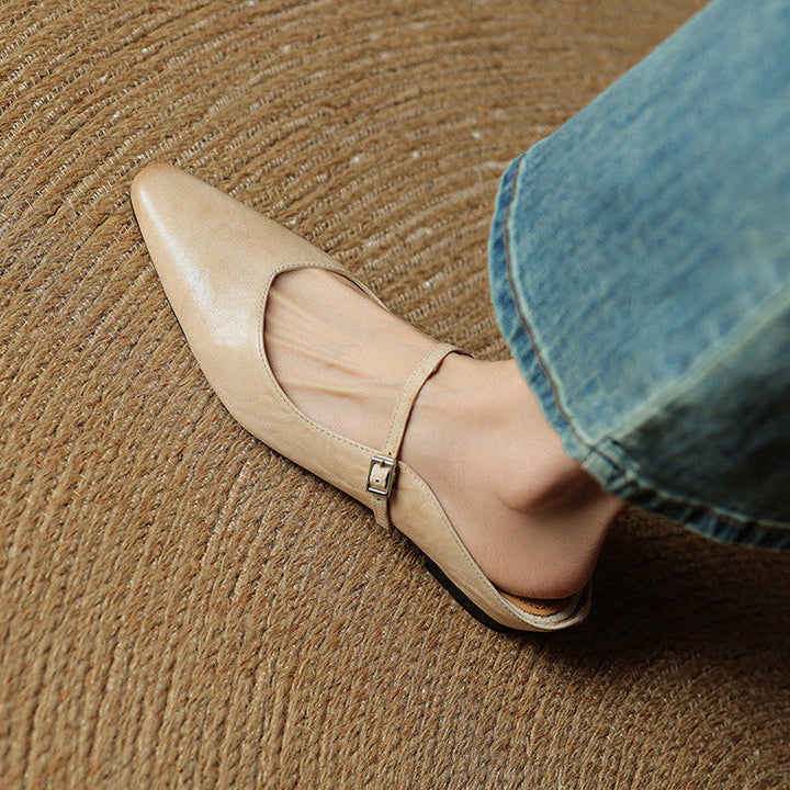 Senadhi - Zapatos Tipo Mules de Cuero Auténtico