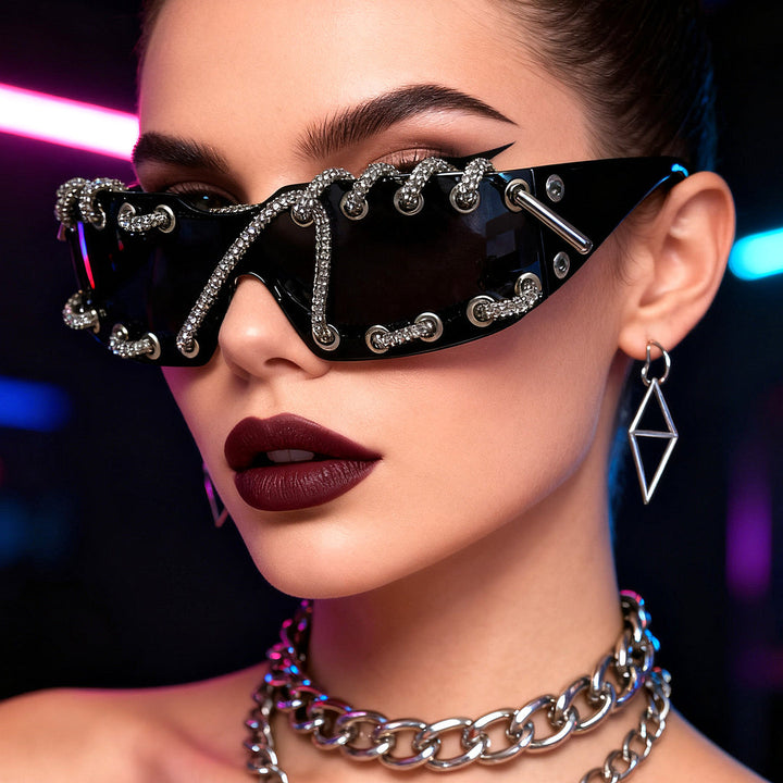 ChainShade - Gafas De Sol De Moda Con Cristales Con Tachuelas