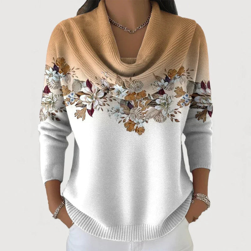 Sabatina - Jersey Floral Con Cuello Blando