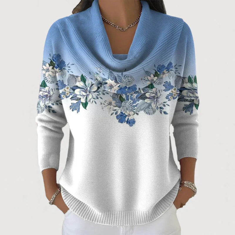 Sabatina - Jersey Floral Con Cuello Blando