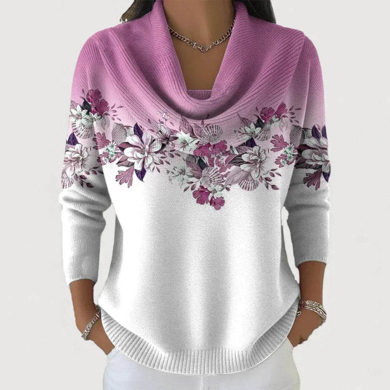 Sabatina - Jersey Floral Con Cuello Blando