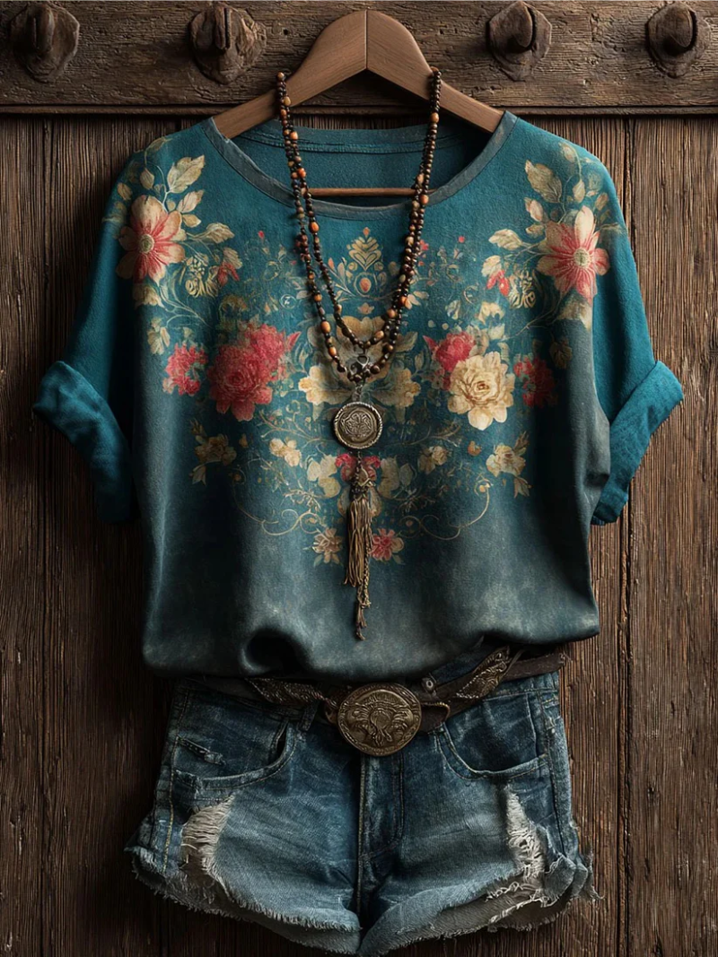Claressa - Blusa Transpirable Con Estampado Floral