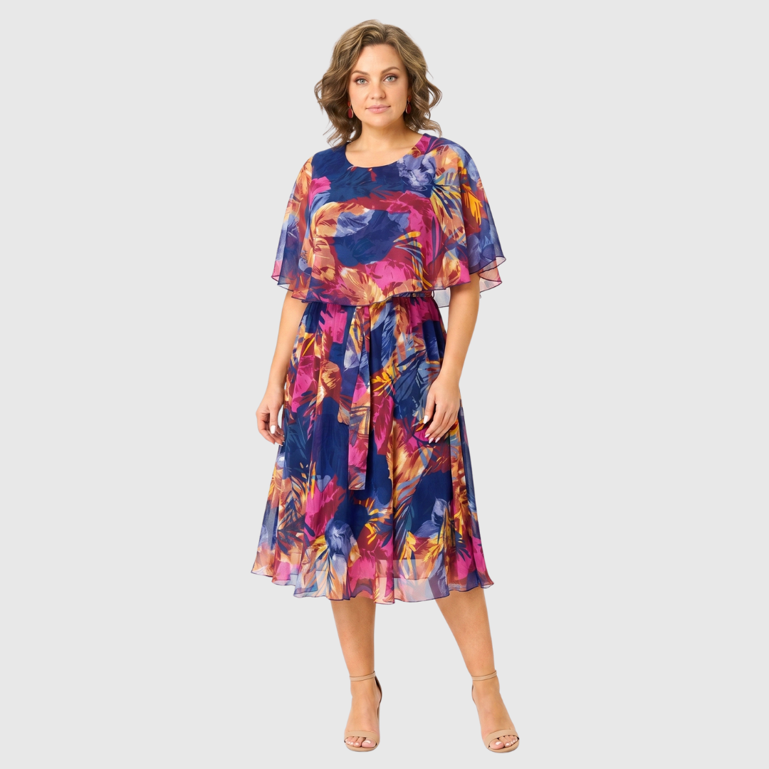 Irenen - Vestido midi de Gasa con Estampado Floral