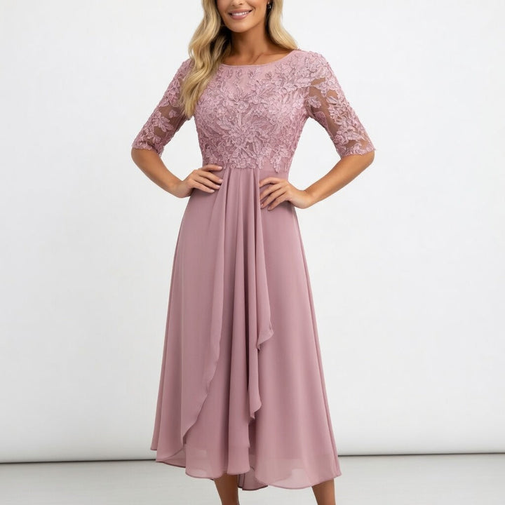 Zerda - Elegante Vestido Midi de Encaje