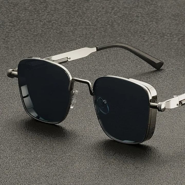Modernglare - Gafas De Sol Cuadradas De Estilo Steampunk