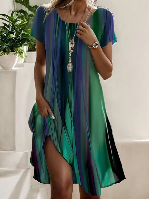 Giovana - Elegante Vestido Midi De Manga Corta