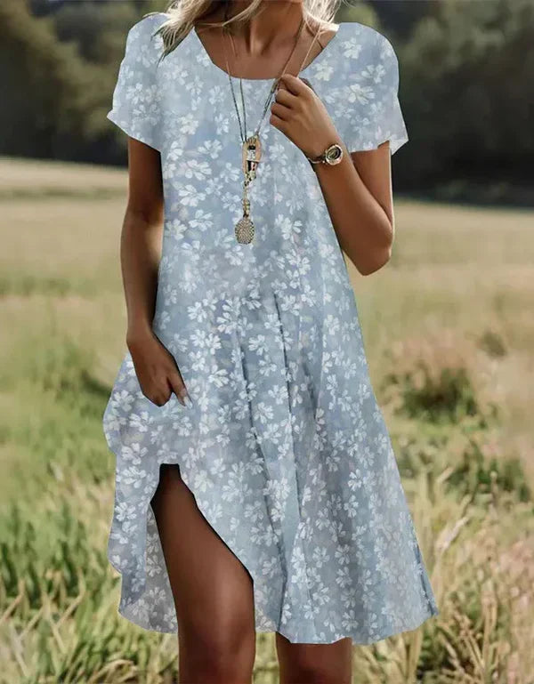 Giovana - Elegante Vestido Midi De Manga Corta