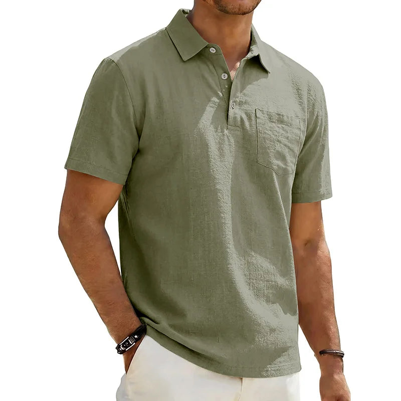 Josef - Polo De Lino De Manga Corta