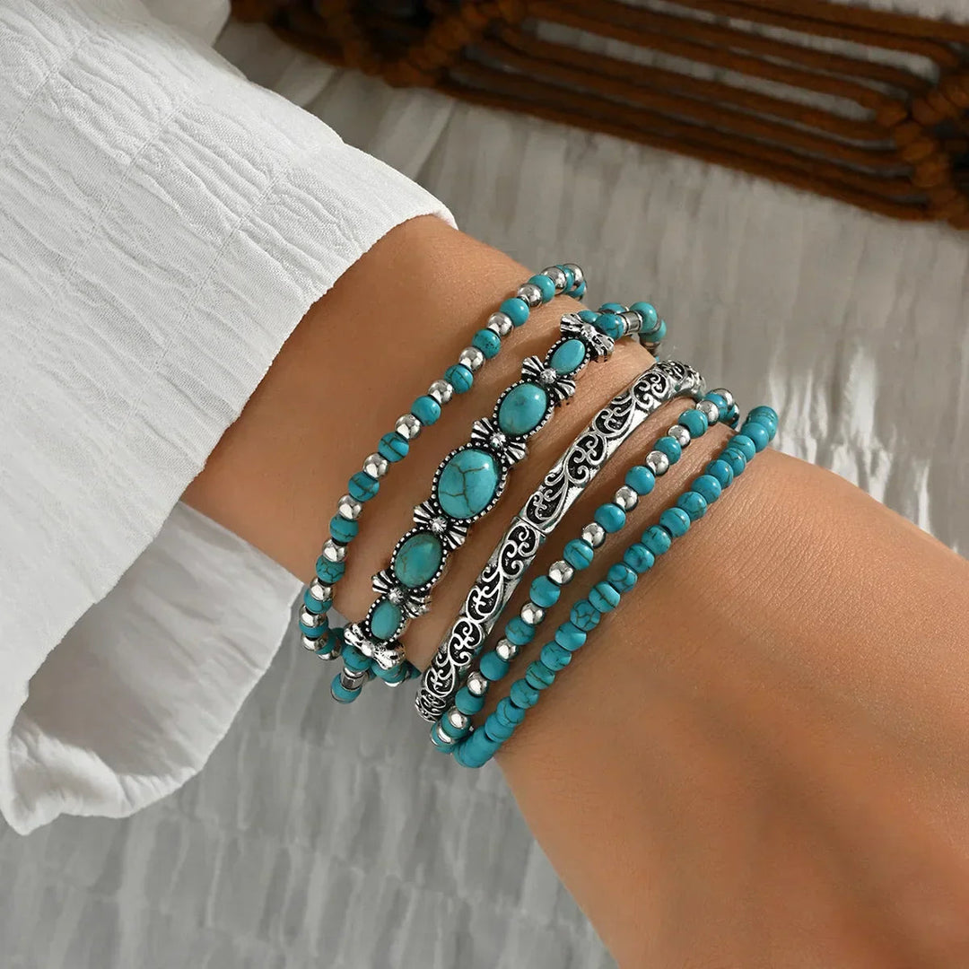 Nilay - Pulseras De Turquesa De Estilo Boho