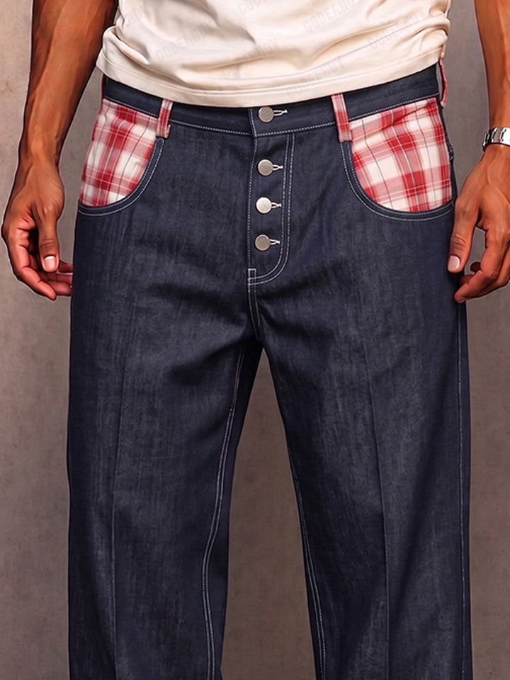 Klymz - Pantalones De Imitación De Vaquero Con Paneles en Contraste