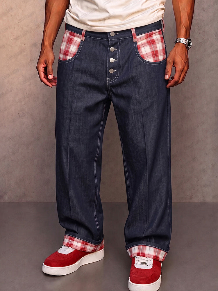 Klymz - Pantalones De Imitación De Vaquero Con Paneles en Contraste