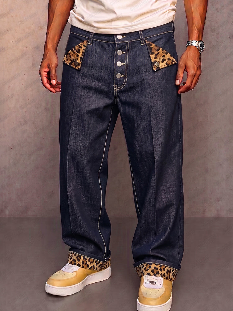 Klymz - Pantalones De Imitación De Vaquero Con Paneles en Contraste
