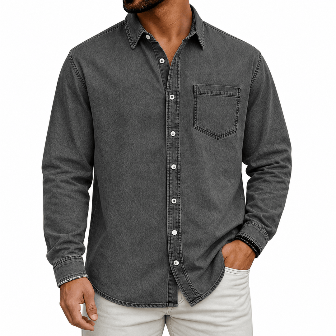 Markrem - Camisa Vaquera Con Bolsillo Delantero