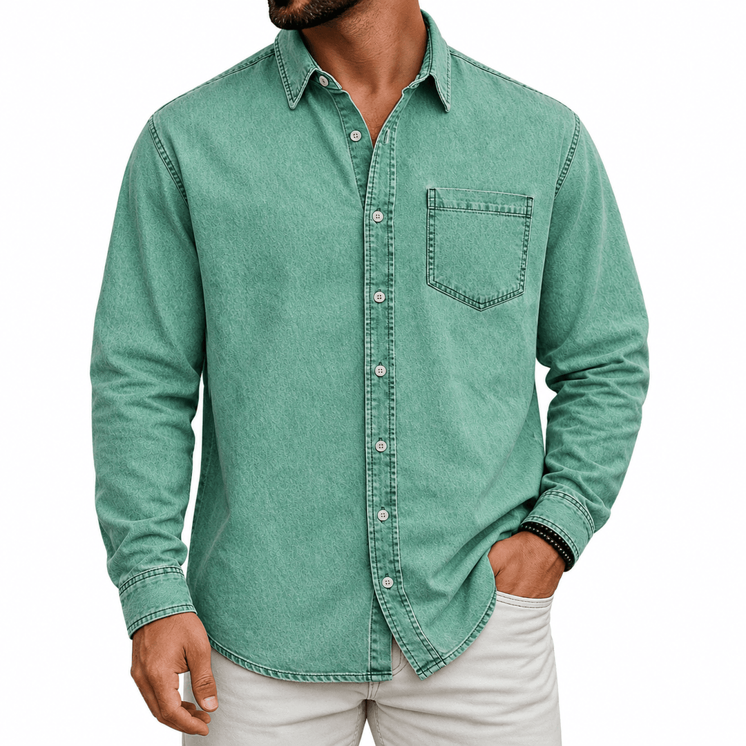 Markrem - Camisa Vaquera Con Bolsillo Delantero
