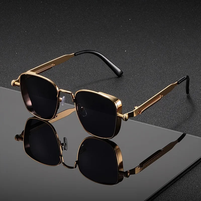 Modernglare - Gafas De Sol Cuadradas De Estilo Steampunk