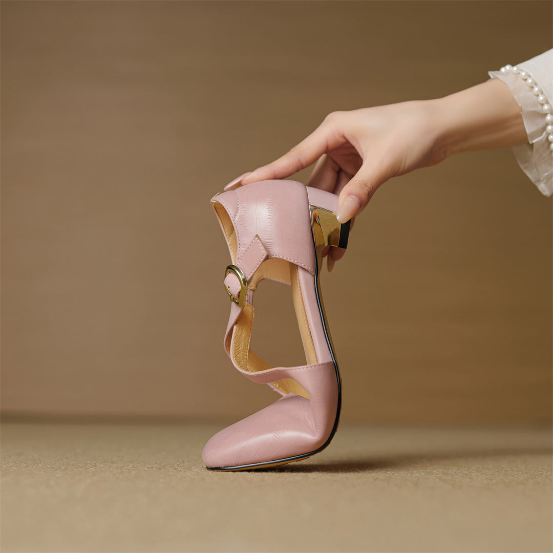 Malena - Zapatos De Cuero Con Tiras Cruzadas