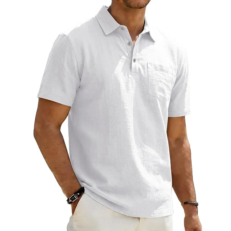 Josef - Polo De Lino De Manga Corta