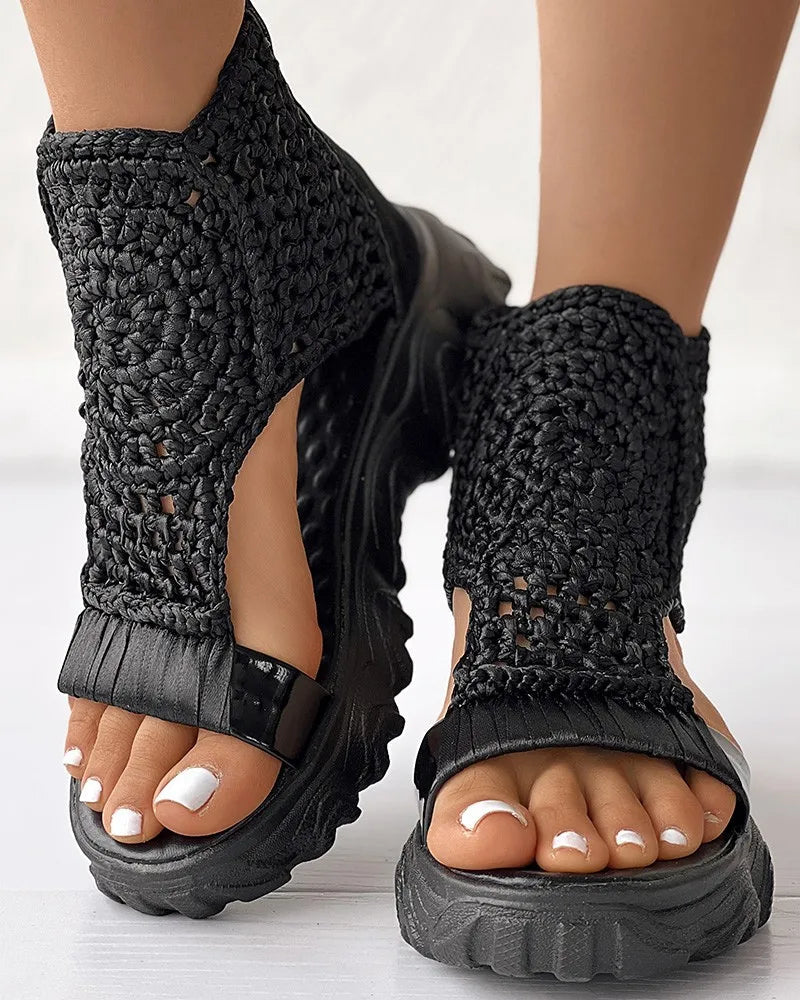 Dhita - Sandalias de Punto Estilo Boho