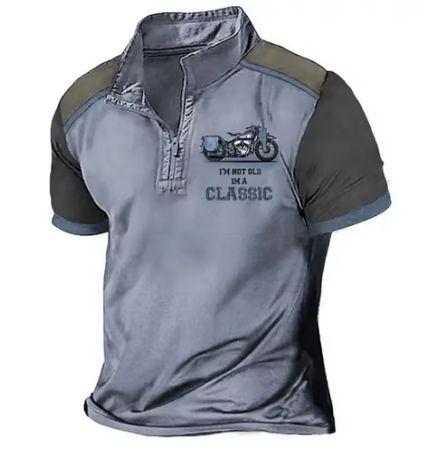 Scholte - Camiseta Polo Clásica de Motociclismo Con Medios Cremallera