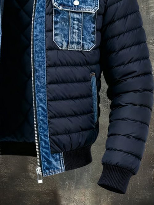 Yegor - Chaqueta Híbrida De Denim Acolchada