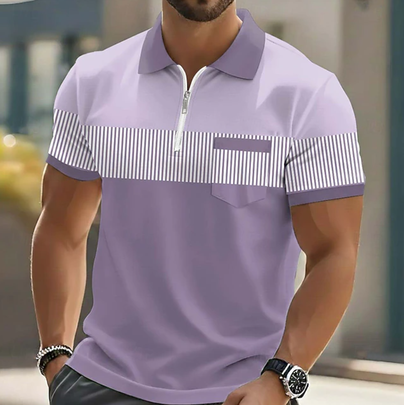 Brett - Polo Elegante Con Cremallera