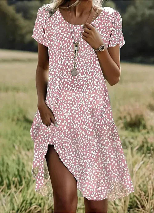 Giovana - Elegante Vestido Midi De Manga Corta