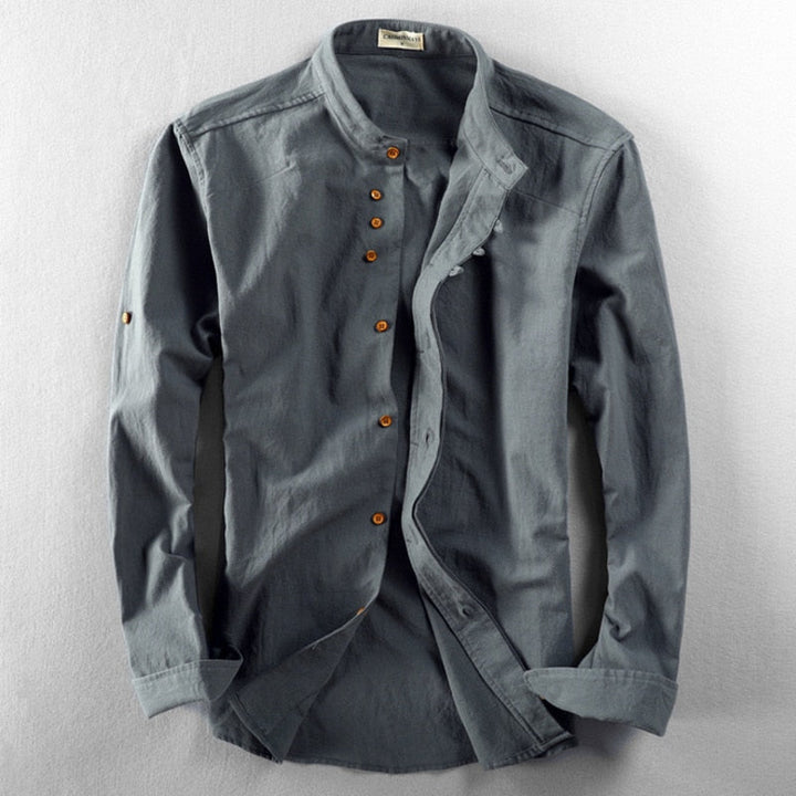 Hrvoje - Elegante Camisa Con Cuello Mao