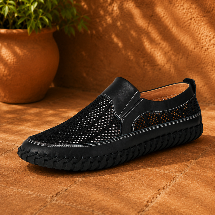 Joerg - Mocasines Sin Cordones de Malla y Piel