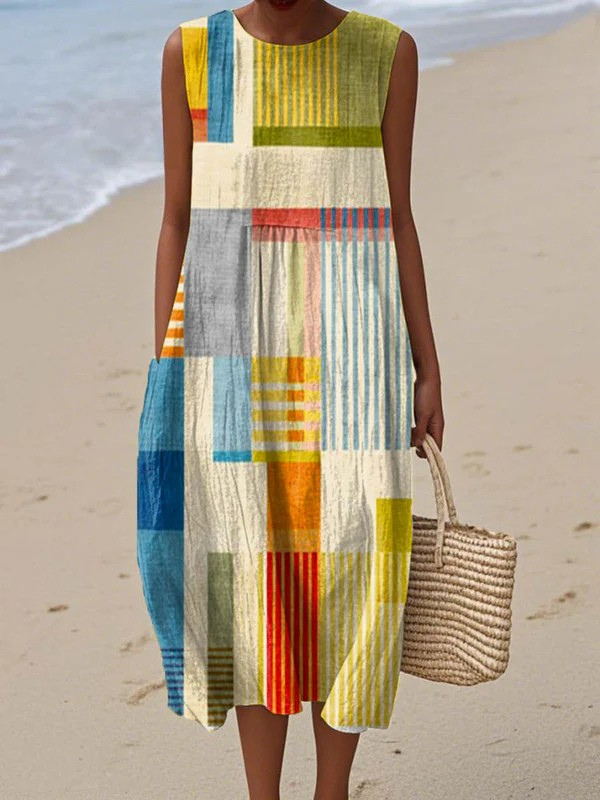 Elva - Vestido de Verano Sin Mangas Estampado