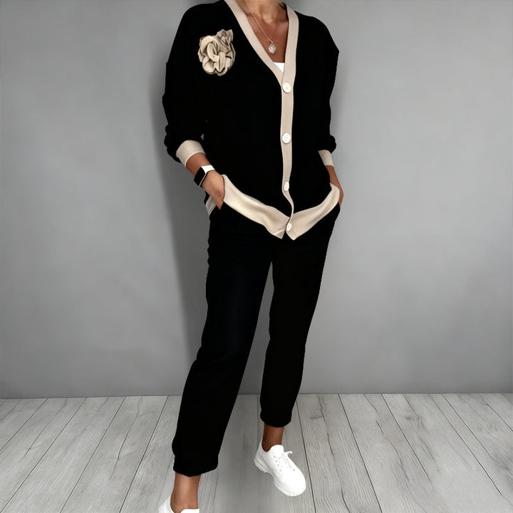 Maelynn - Elegante Conjunto De Dos Piezas Con Cárdigan