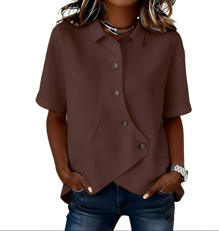Thabata - Blusa Elegante De Manga Corta