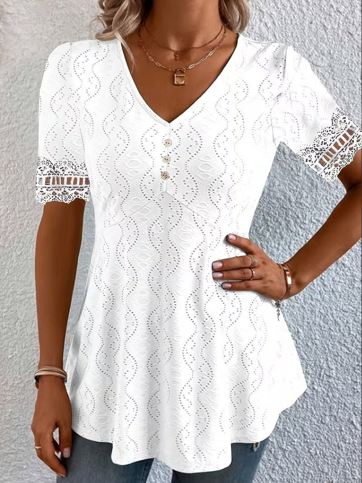 Lolytta - Blusa De Encaje Con Diseño De Patchwork
