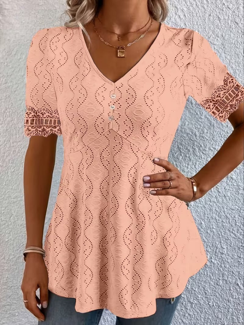 Lolytta - Blusa De Encaje Con Diseño De Patchwork