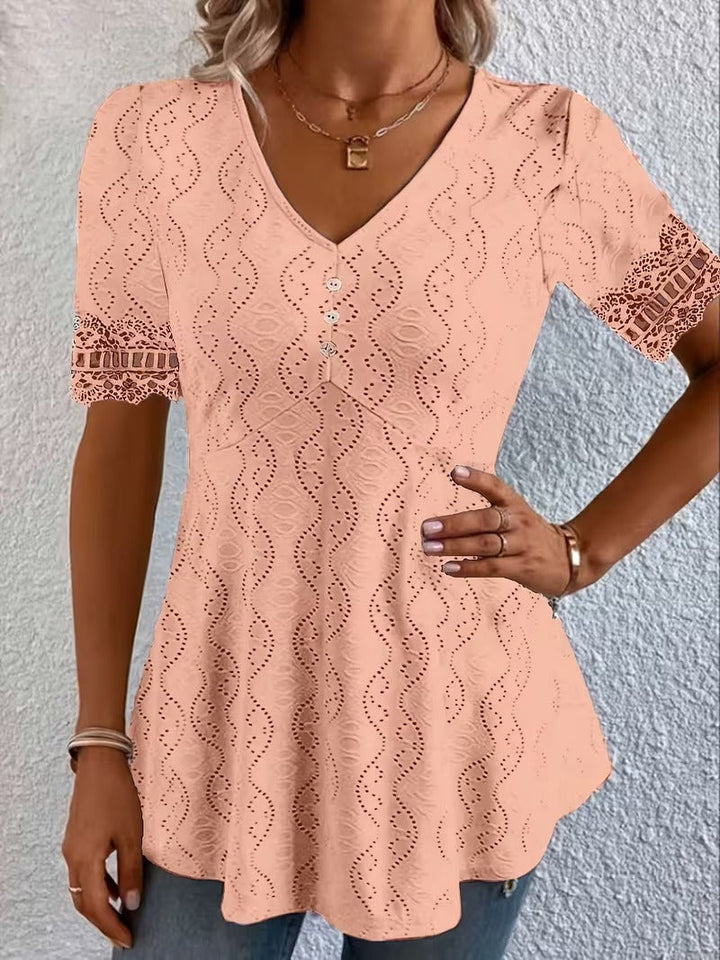 Lolytta - Blusa De Encaje Con Diseño De Patchwork