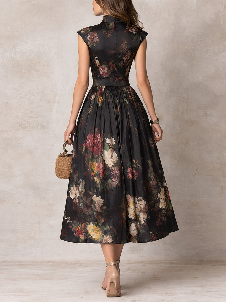 Littia - Vestido De Satén Con Estampado Floral Plisado