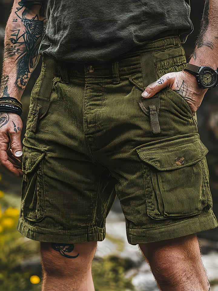 Jorit - Pantalones Cortos Carga De Pana Con Tejido 3D